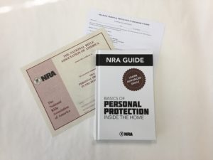NRA Basic Personal Protection In The Home Course Student Packet - Handbook, Exam, and Certificate
