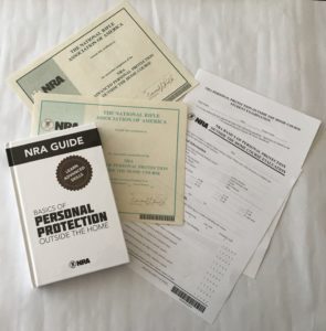 NRA Basics Of Personal Protection Outside The Home Course Student Packet - Handbook, Exam, and Certificate